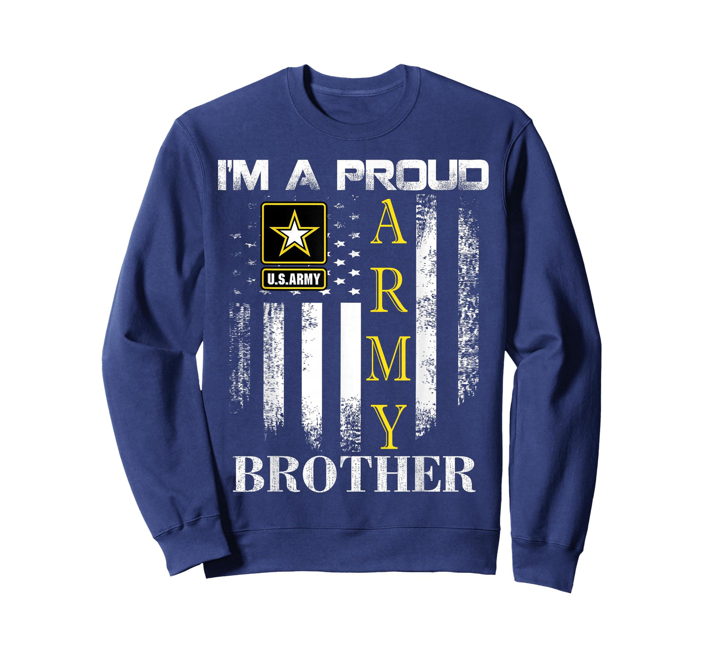 Vintage I'm A Proud Army Brother With American Flag Gift T-Shirt