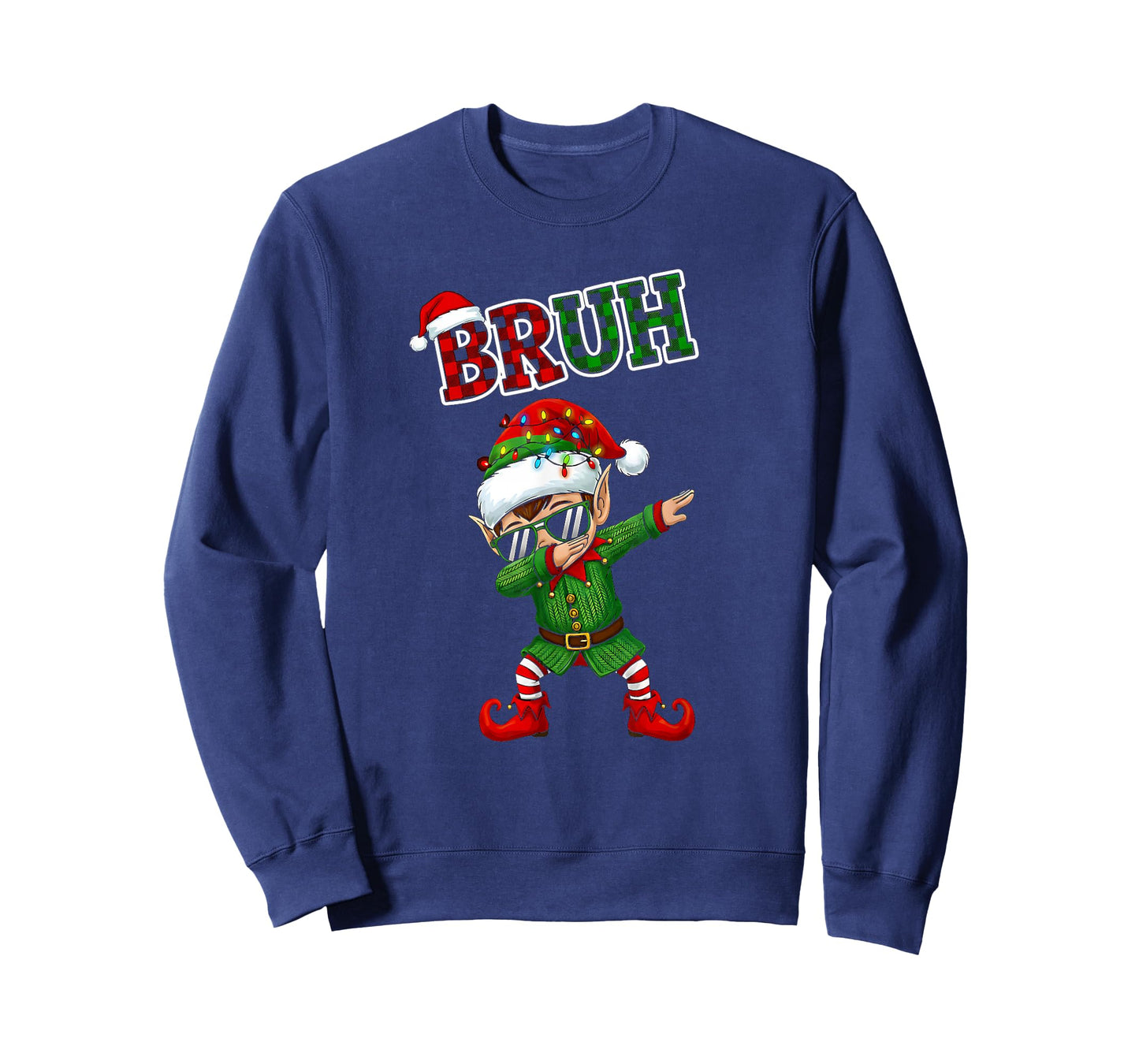Bruh Dabbing Elf Funny Kids Years Pajamas Christmas Matching T-Shirt