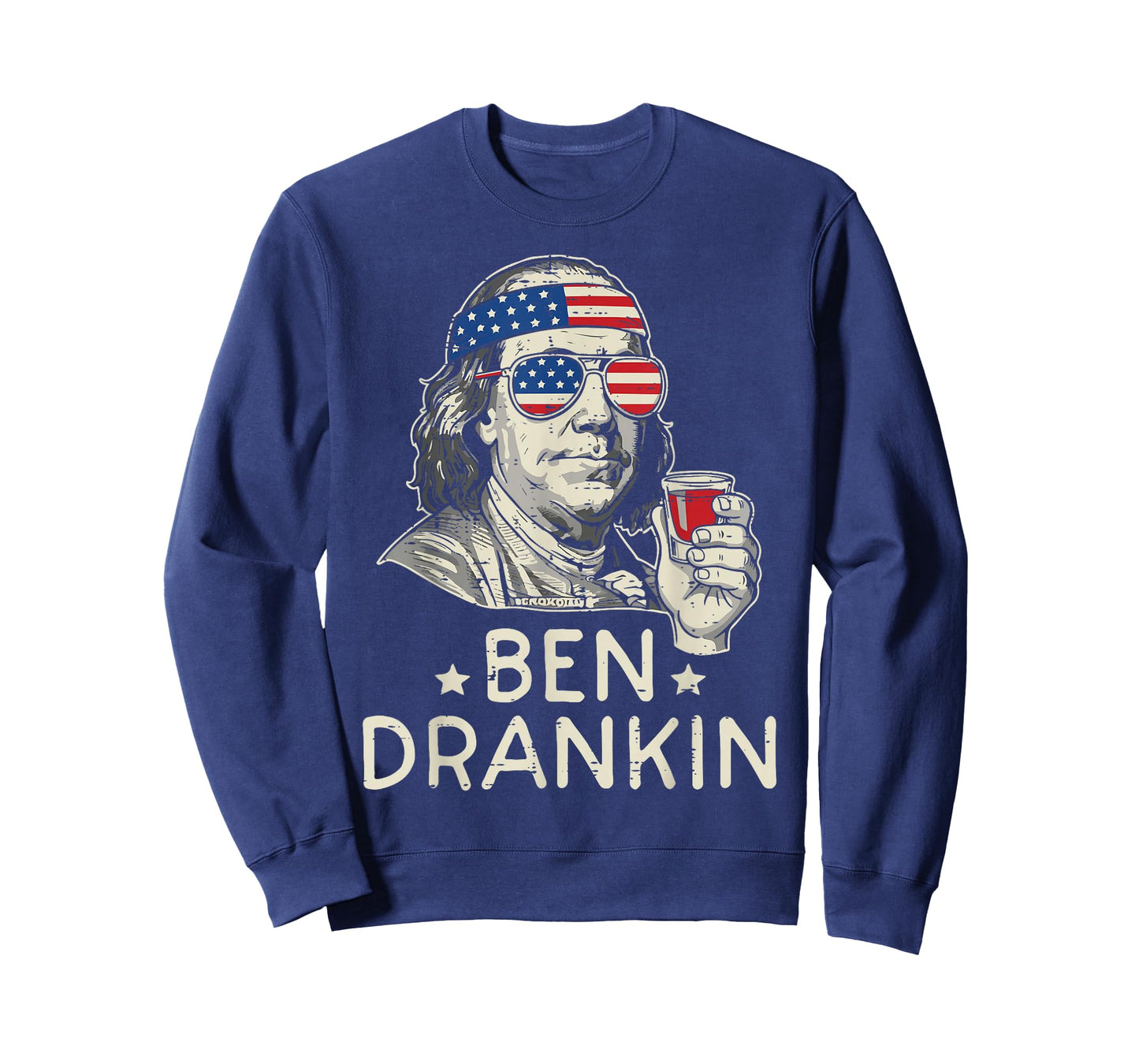 4th of July Ben Drankin US Flag Funny American Dad Men Women T-Shirt