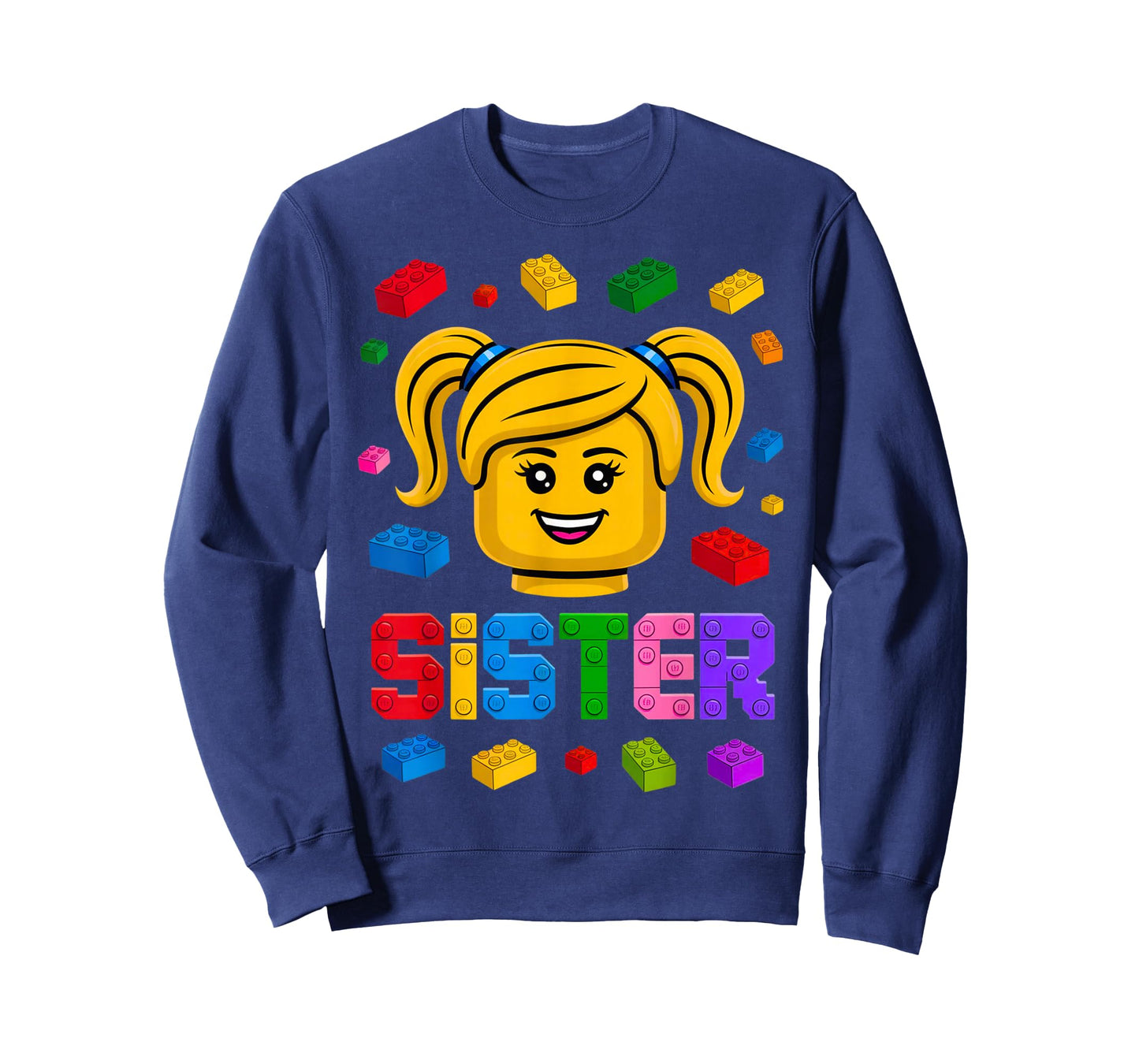 Family Sister Master Builder Building Bricks Blocks Girls T-Shirt