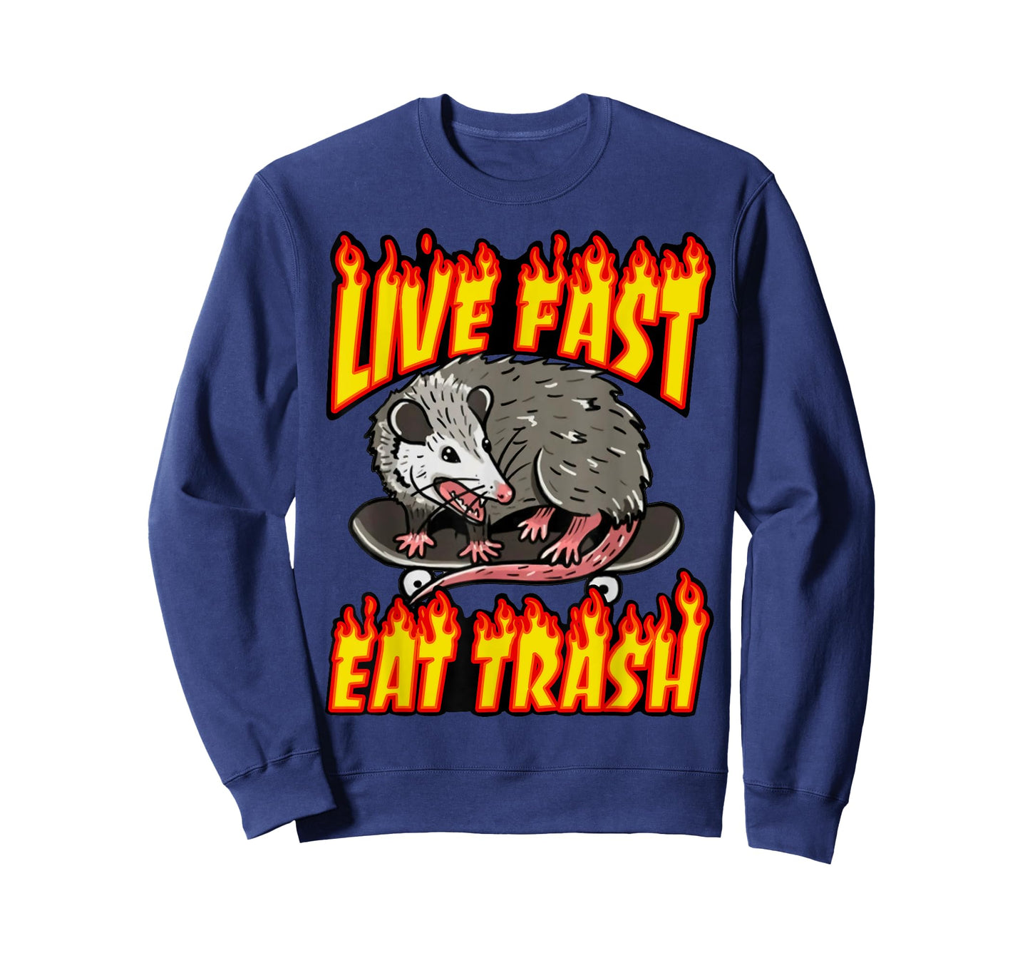 Live Fast Eat Trash Possum Vintage Funny Skateboard Opossum T-Shirt
