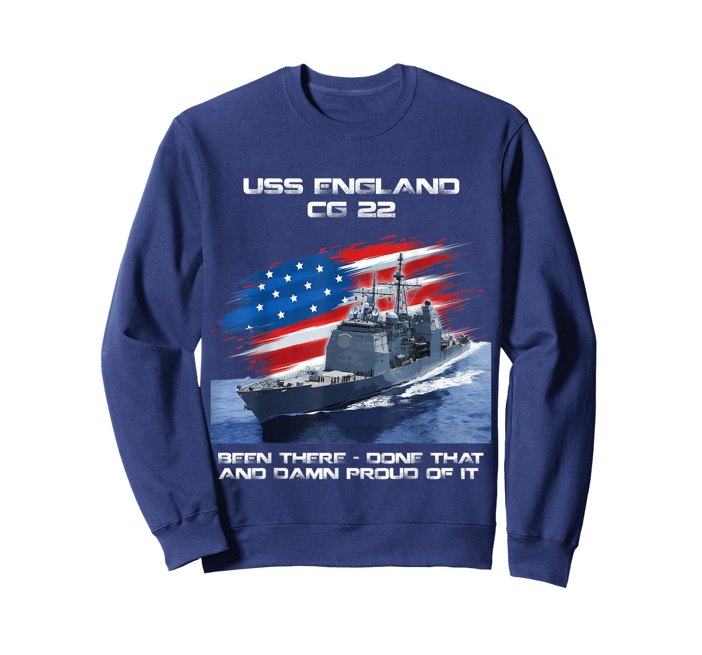 USS England CG-22 Class Cruiser American Flag Veteran Xmas T-Shirt for Women Men