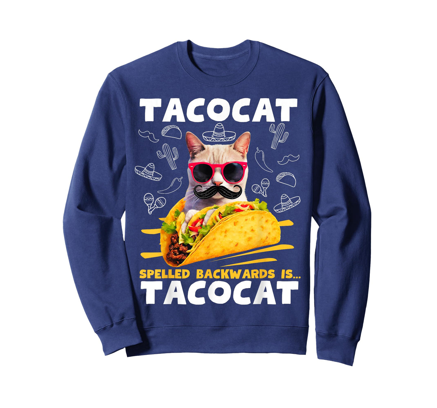 Tacocat Spelled Backwards is Tacocat Funny Mexican Taco Cat T-Shirt