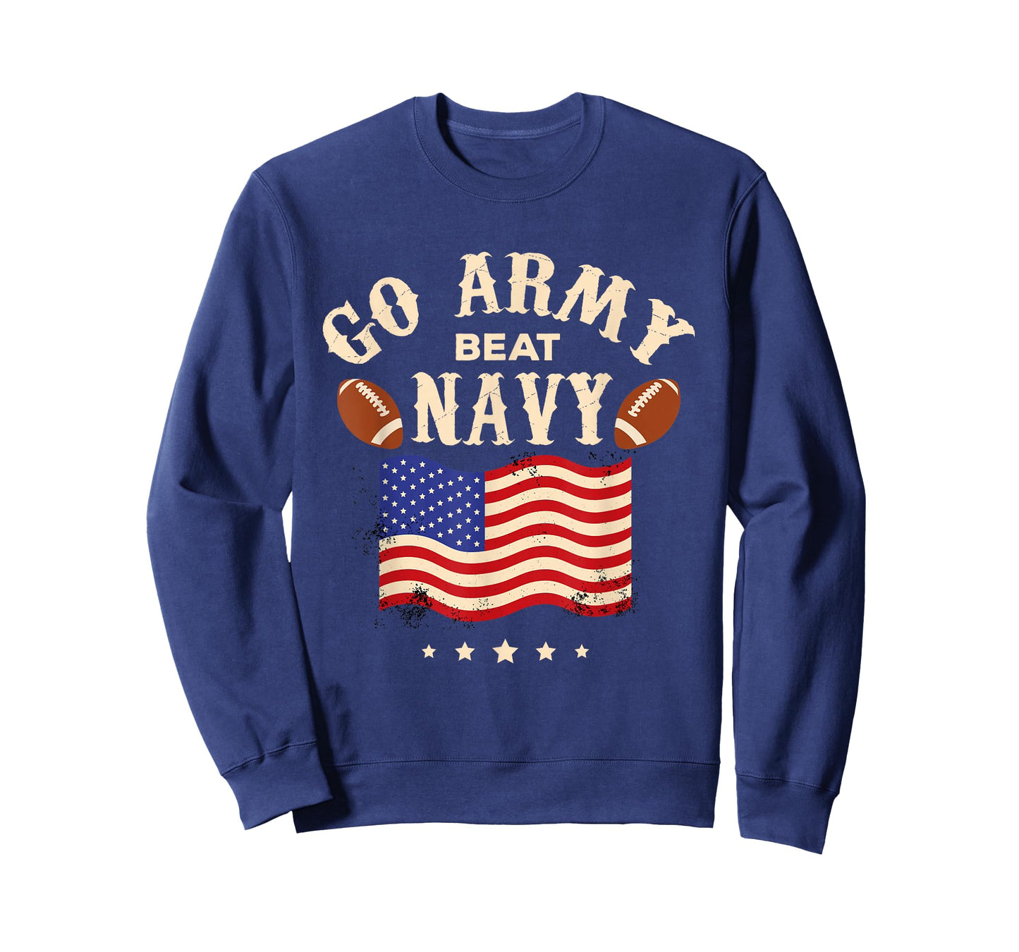 Vintage USA Flag Army Beat Navy-Flag Game Sports Football T-Shirt
