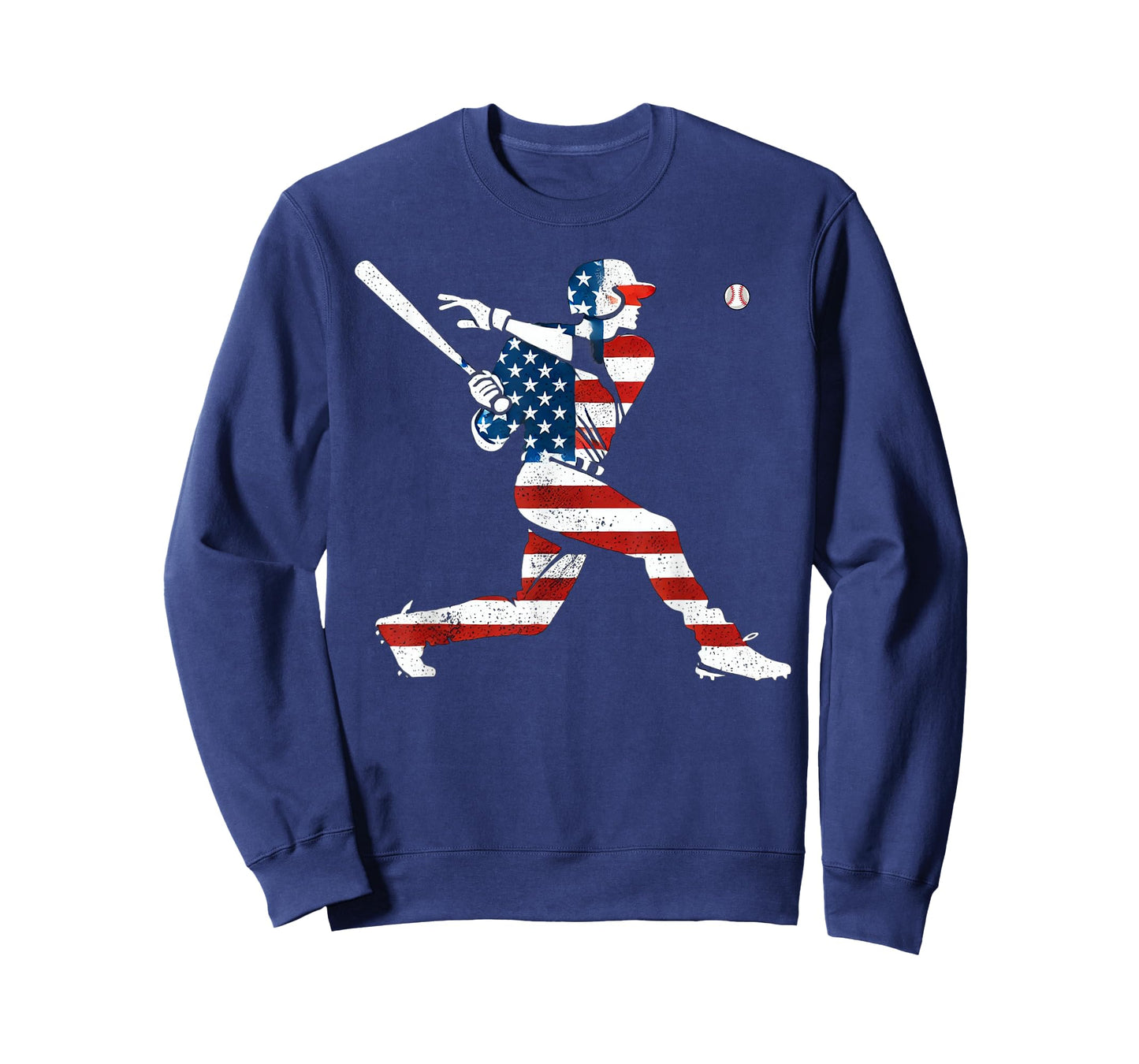 American Baseball Player Batter with United States Flag USA T-Shirt