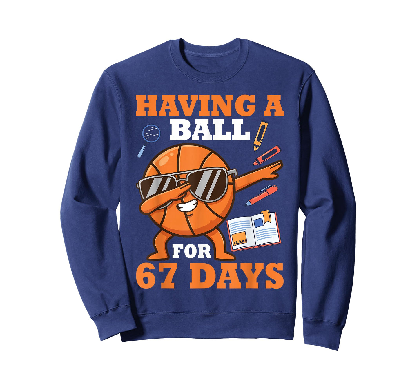 Having A Ball for 67 Days Dabbing Basketball Player Student T-Shirt