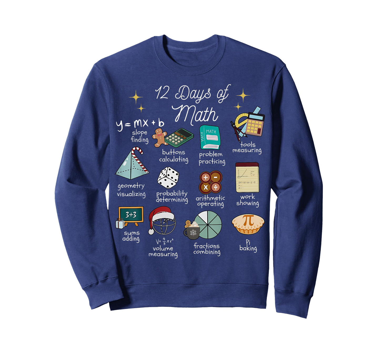 Christmas 12 Days of Math Math Teacher Xmas STEM STEMS T-Shirt