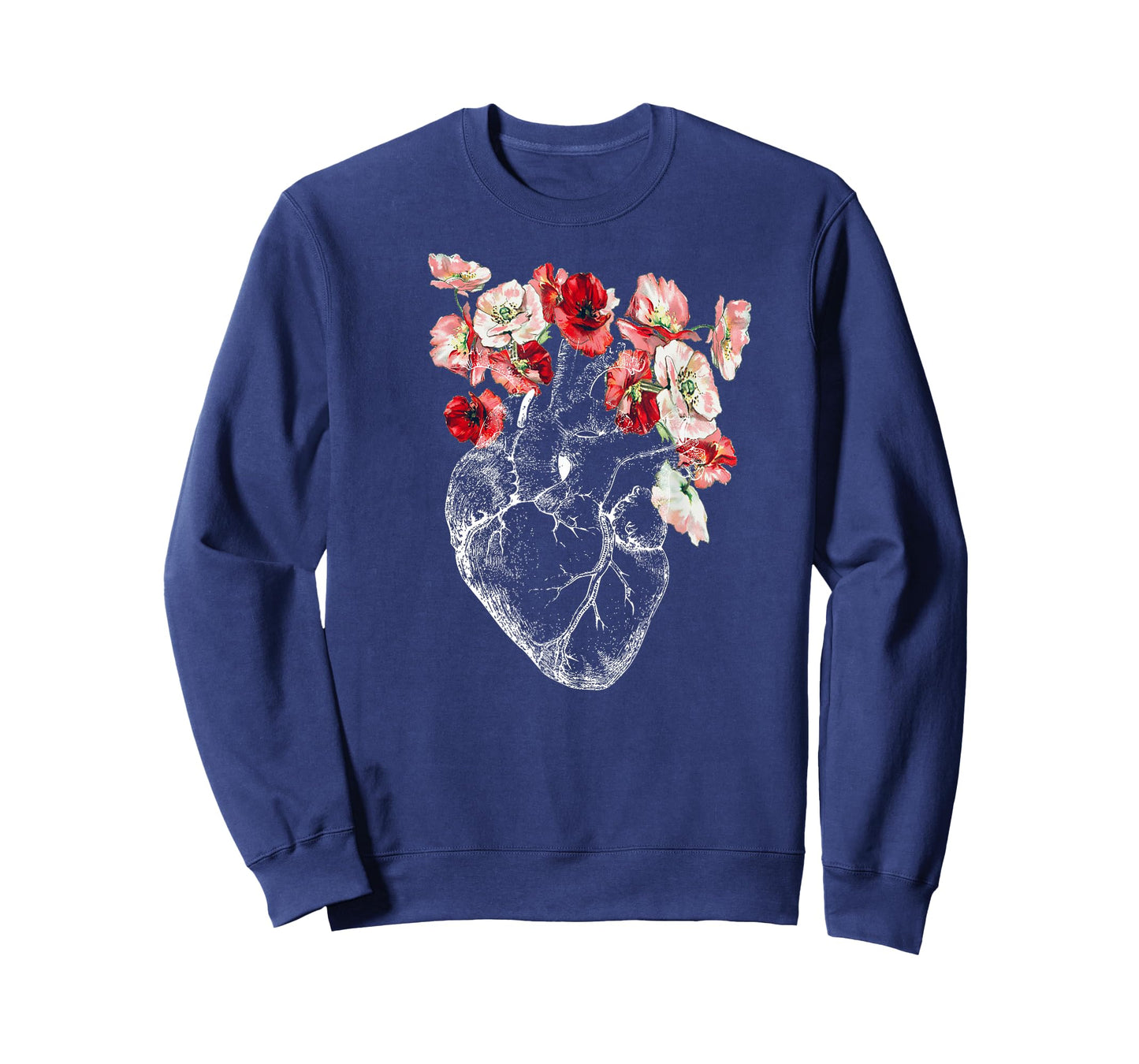 Anatomical Heart and Flowers T-Shirt T-Shirt