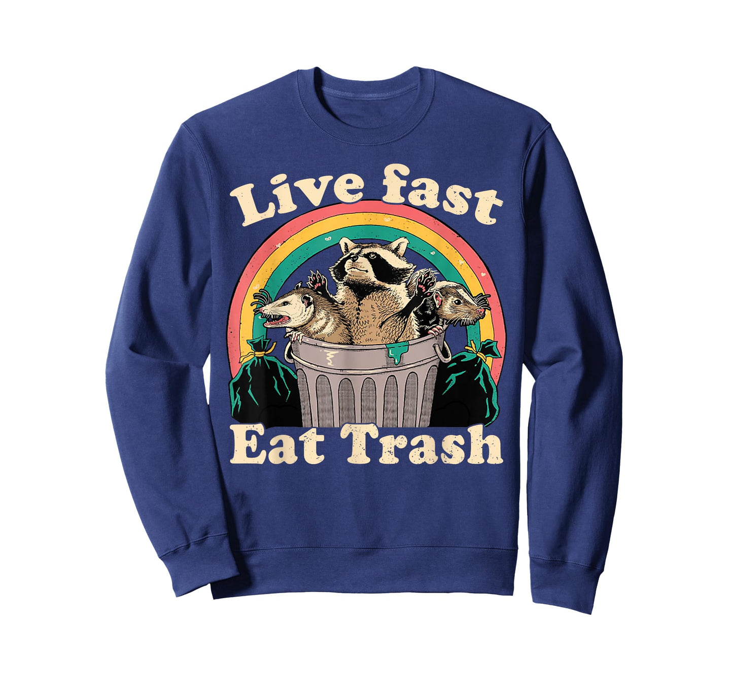 Opossum Raccoon Skunk Live Fast Eat Trash Street Cats Squad T-Shirt