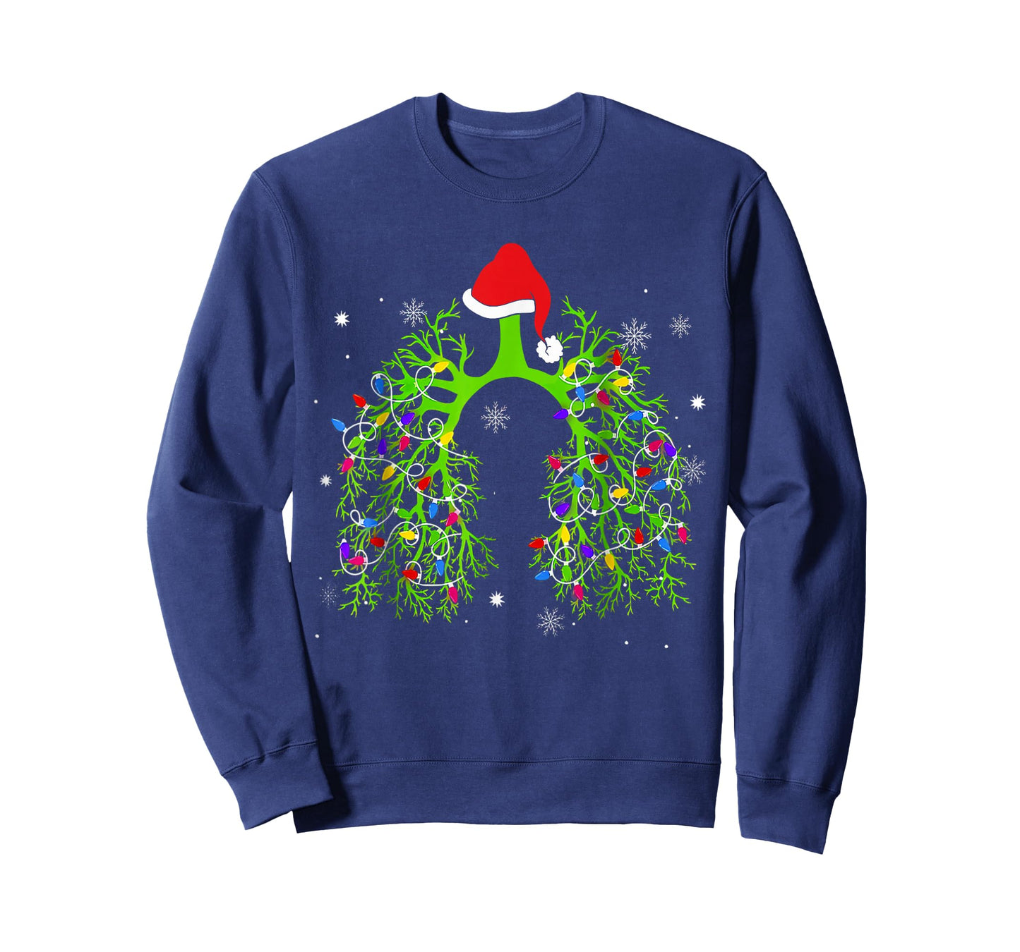 Christmas Nurse Respiratory Therapist Lung Xmas Lights T-Shirt