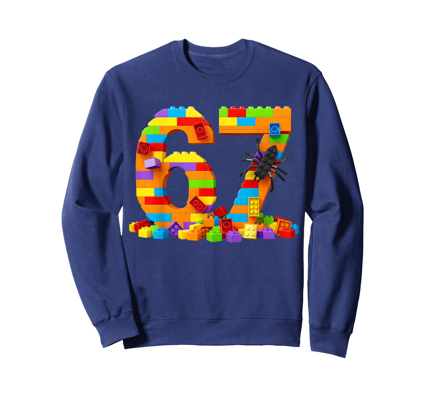 67 Number Meme Six Seven 6 7 Building Blocks Gen Alpha Slang T-Shirt