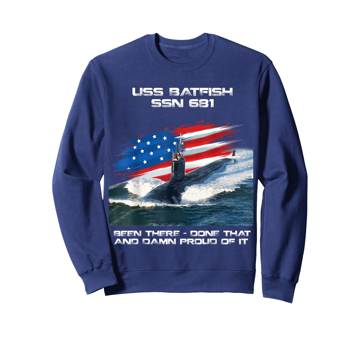 USS Batfish SSN-681 American Flag Submarine Veteran Xmas T-Shirt