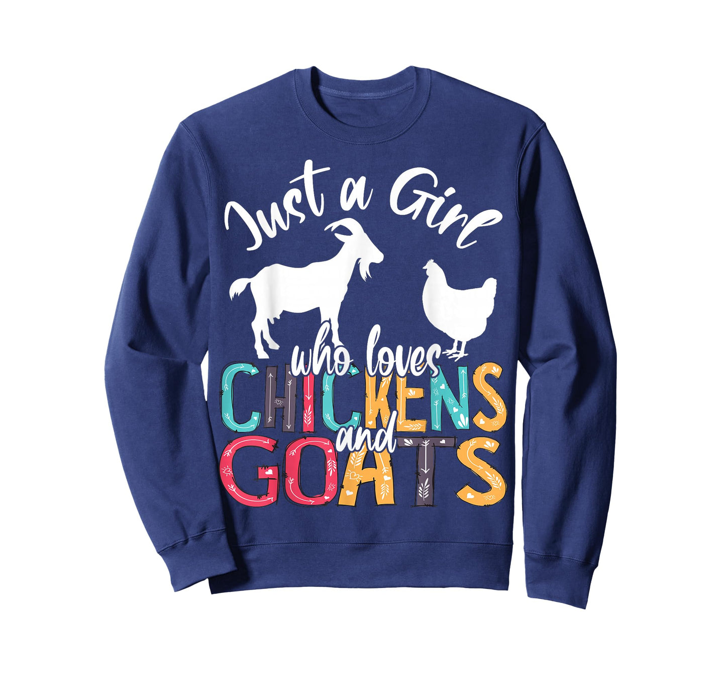 Cute Just A Girl Who Loves Chickens Goats Farmer Girls T-Shirt