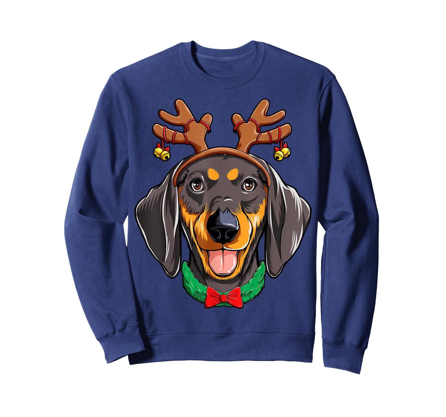 Dachshund Christmas Reindeer Antlers Xmas Girls Kids Women T-Shirt