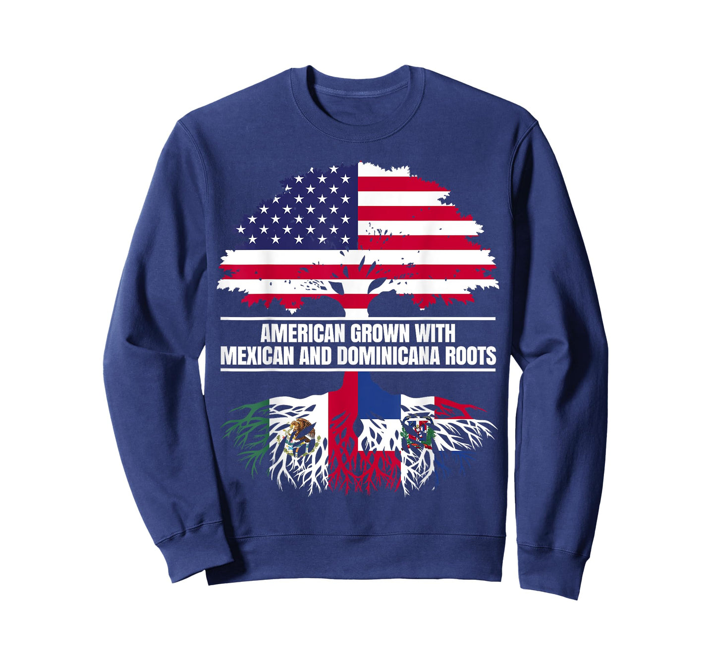 American Grown with Flag Heritage Mexican Dominican Roots T-Shirt