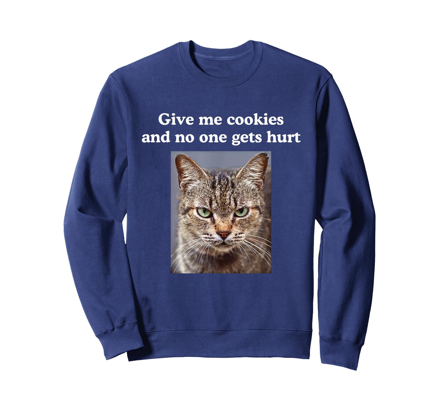 Funny Sarcastic Gray Tabby Cats Quote Love Cookies Meme T-Shirt
