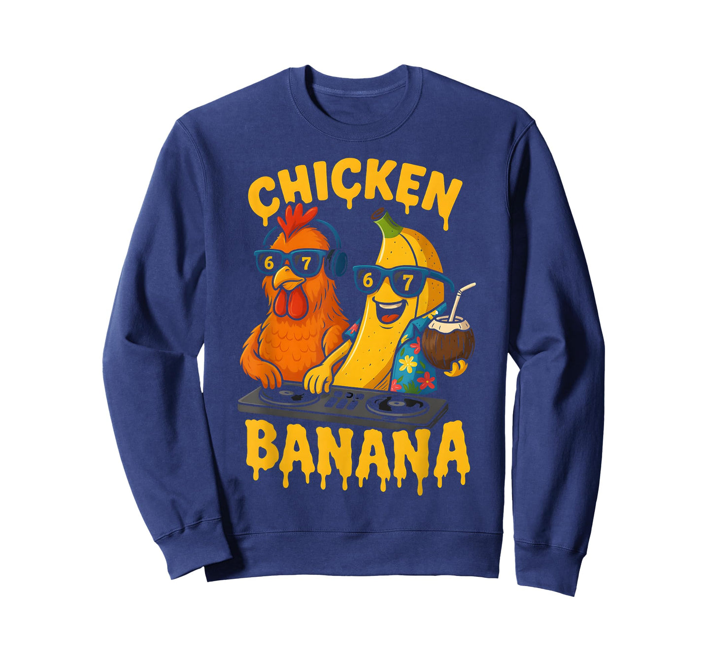 HUGvyn Six Seven Meme 6 7 Chicken Banana DJ Ice Cream Drip T-Shirt