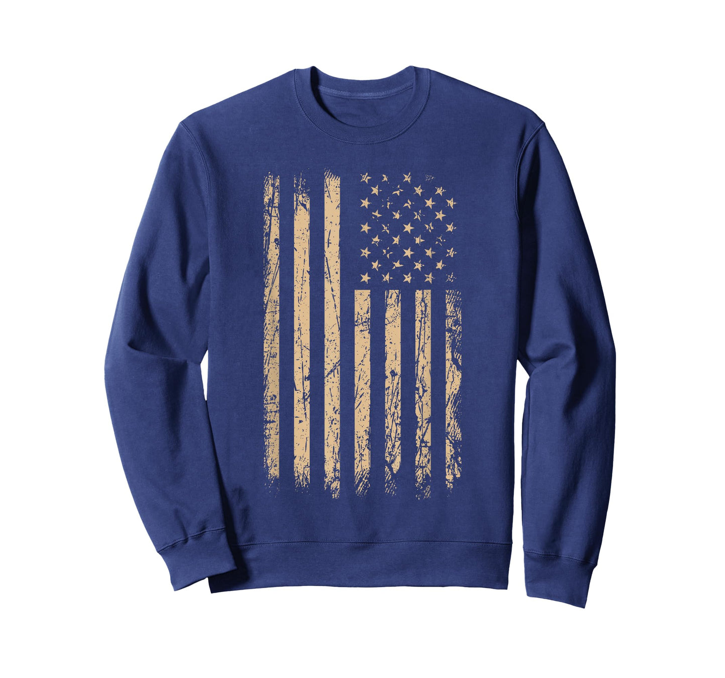 Tan Stars & Stripes Vertical Tan Color Graphic T-Shirt