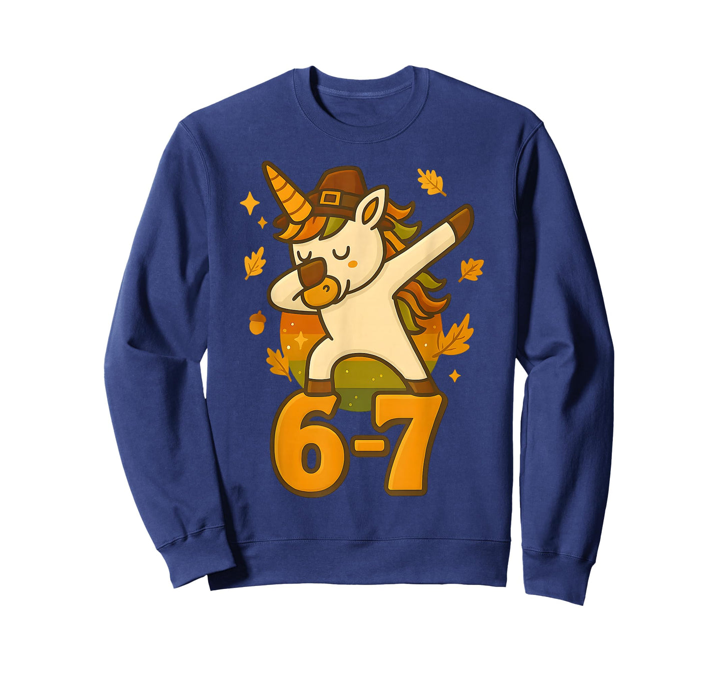 Funny 67 Thanksgiving Unicorn Dabbing Six Seven Meme Girls T-Shirt