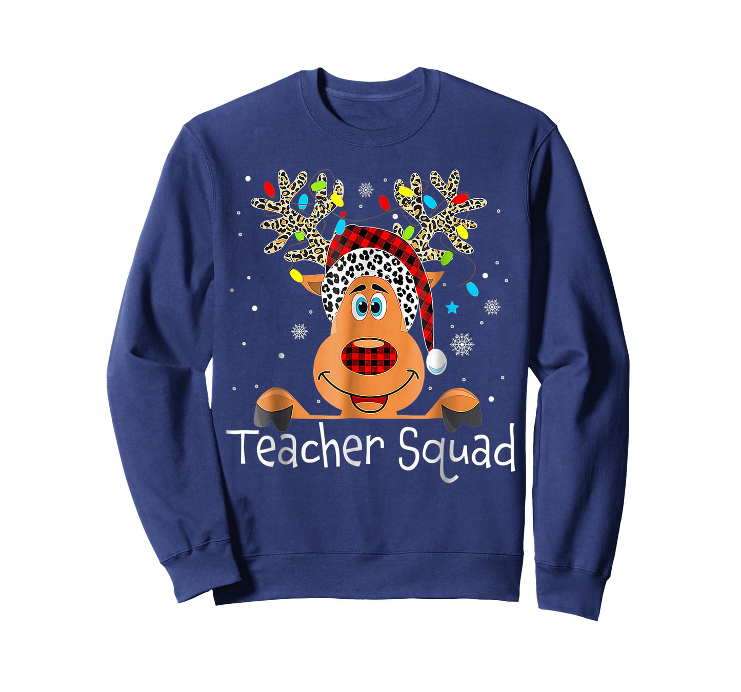 Teacher Squad Reindeer Christmas Xmas T-Shirt