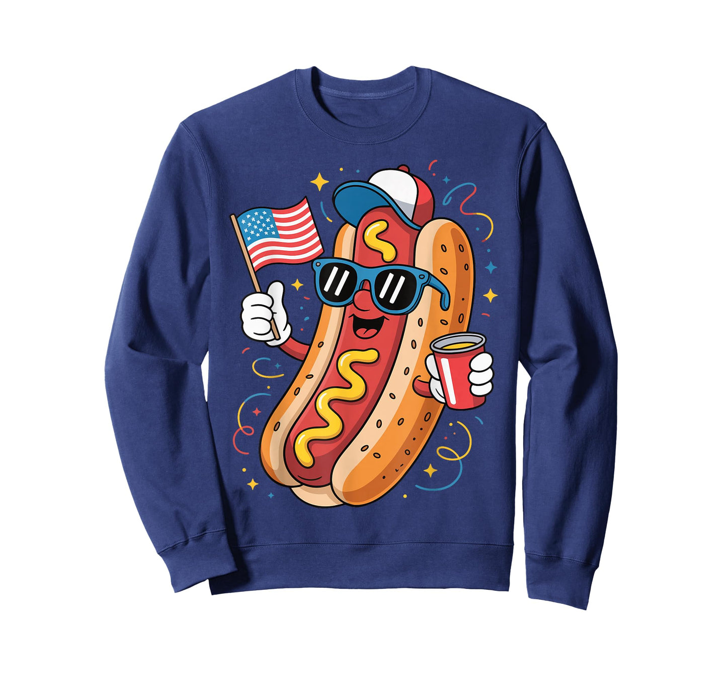 Hot Dog USA Flag 4th Of July T-Shirt