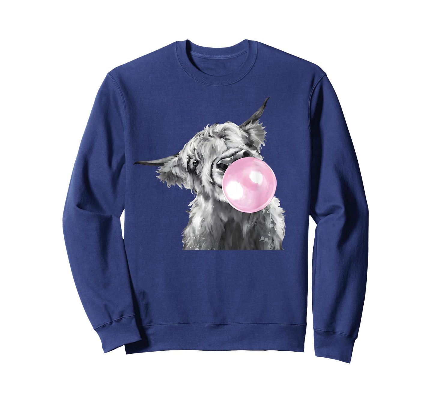 Cute Highland Cow With Bubblegum White And Black Western T-Shirt