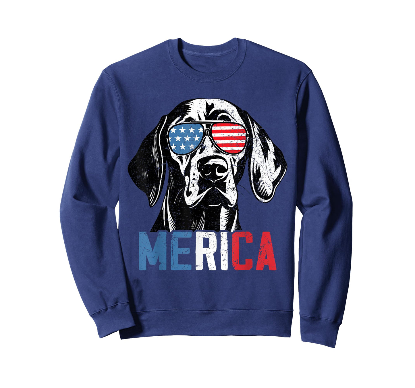 Patriotic Weimaraner Dog Merica 4th Of July Funny T-Shirt