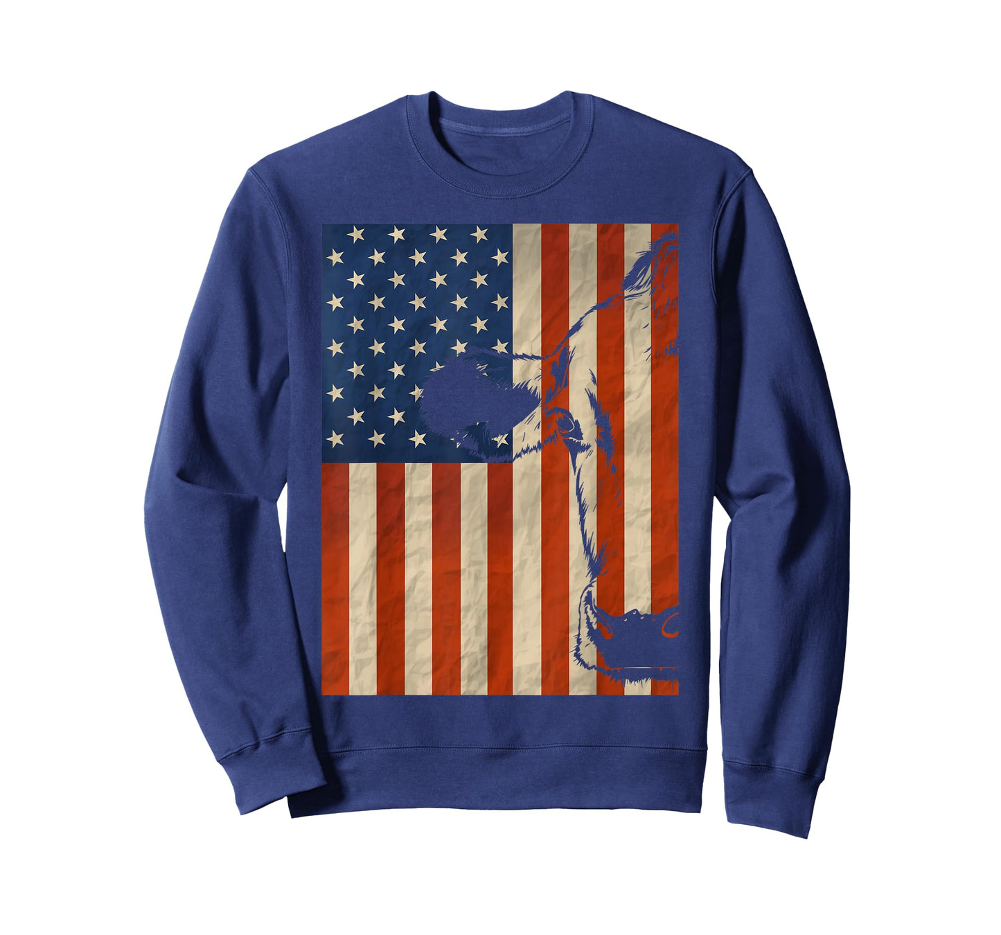 Cow American Flag Cattle Animal Lover Patriotic 4th of July T-Shirt