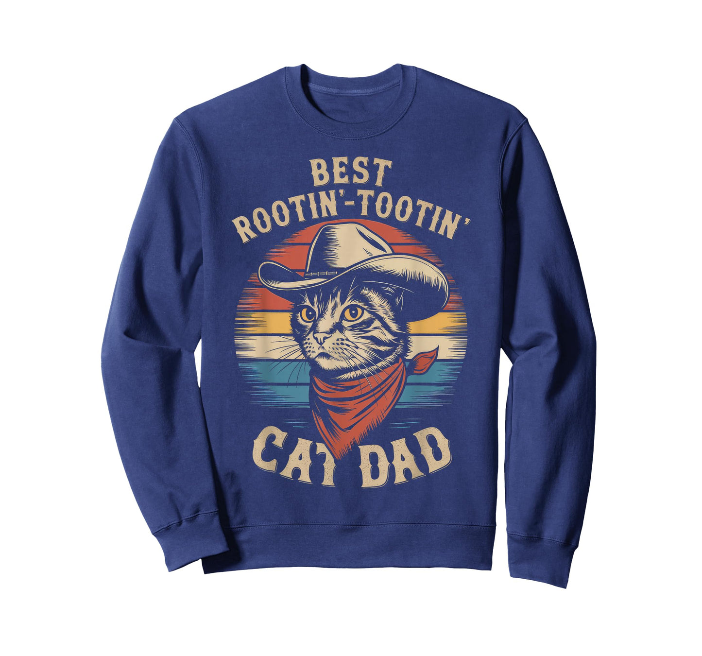Cat Dad Cat Shirt Funny Fathers Day Cowboy Rootin Tootin T-Shirt