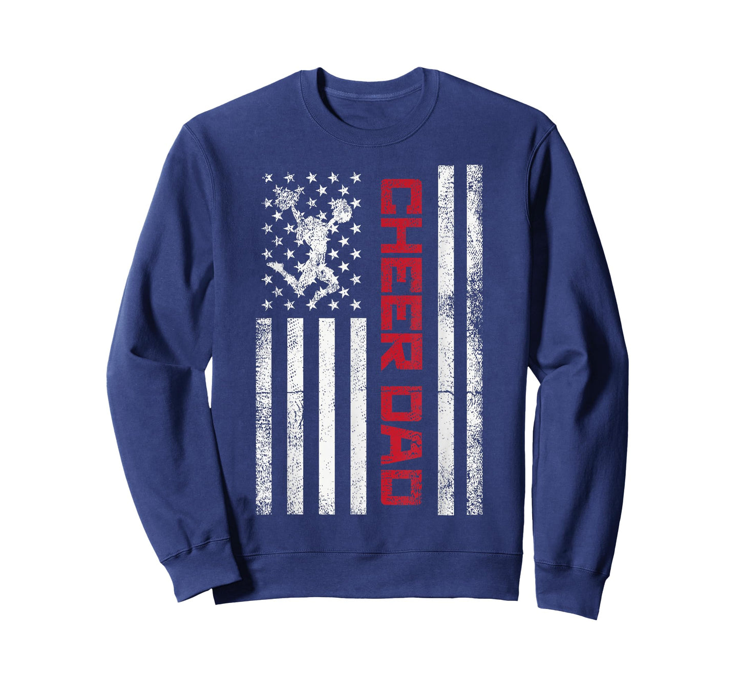 Funny Cheer Dad American US Flag Cheerleader Dad Father Team T-Shirt
