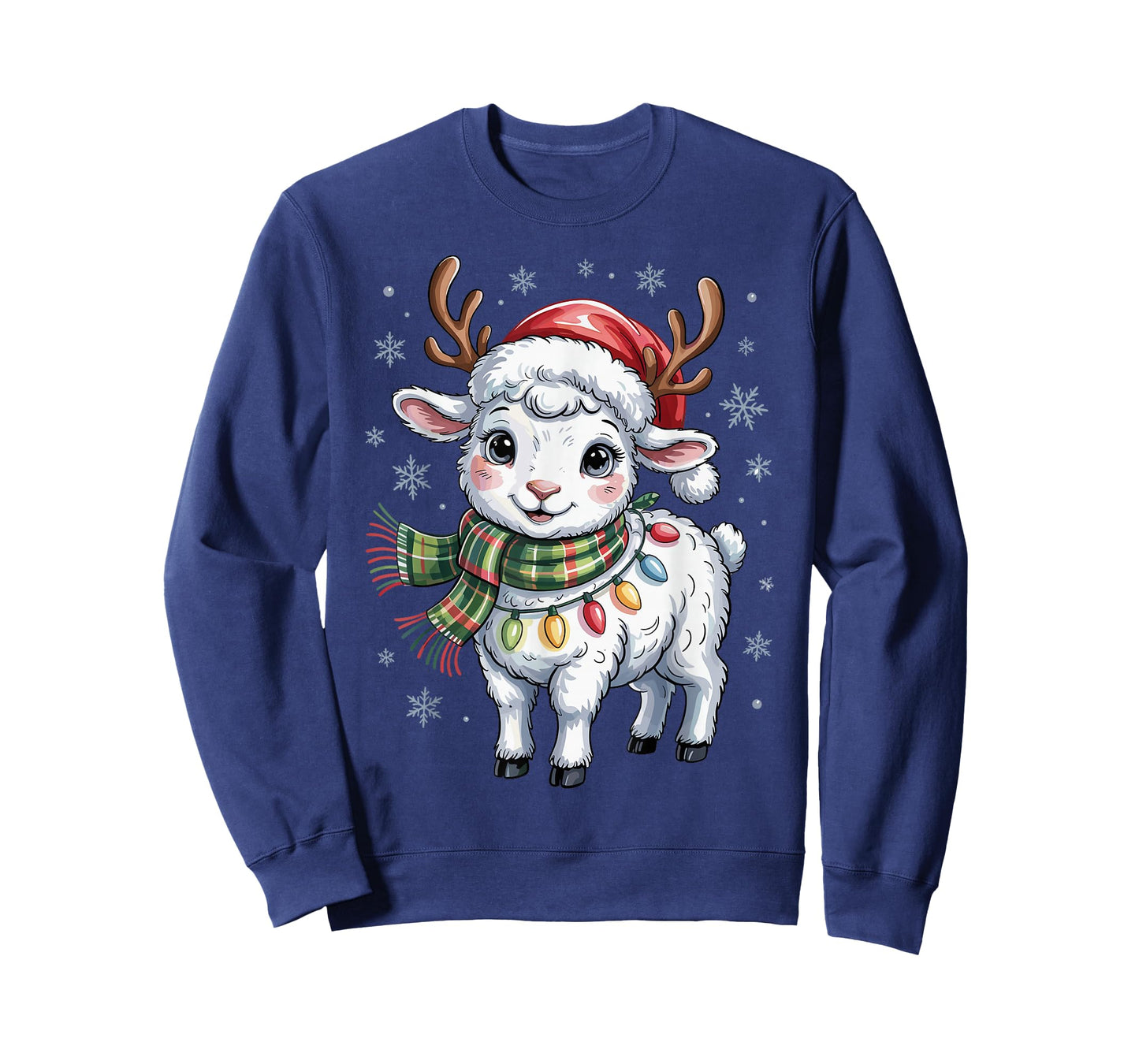 Cute Lamb Christmas Funny Animal Lover Farmer Holiday Pajama T-Shirt