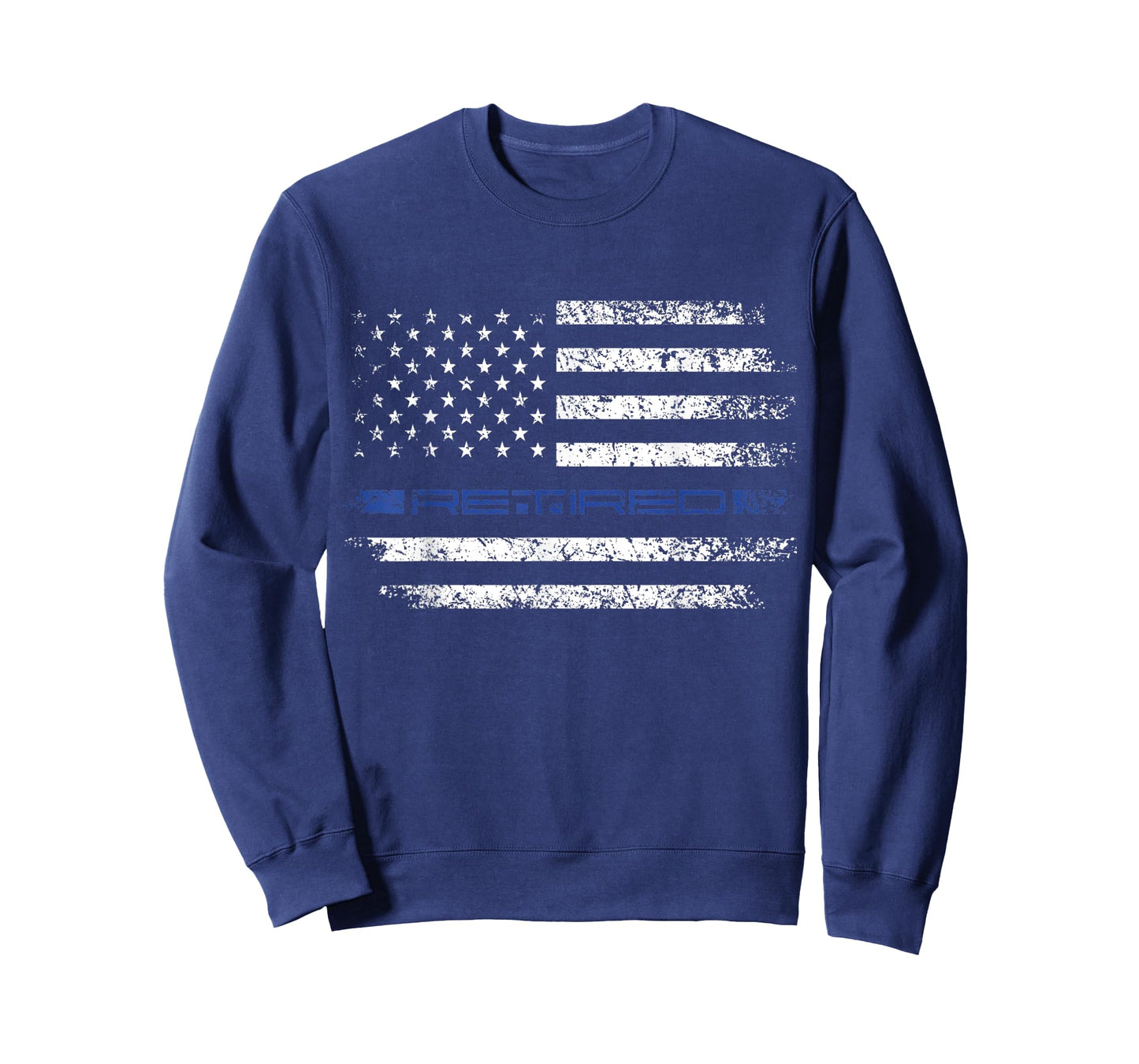 Police Officer Thin RETIRED Blue Line American Flag T-Shirt
