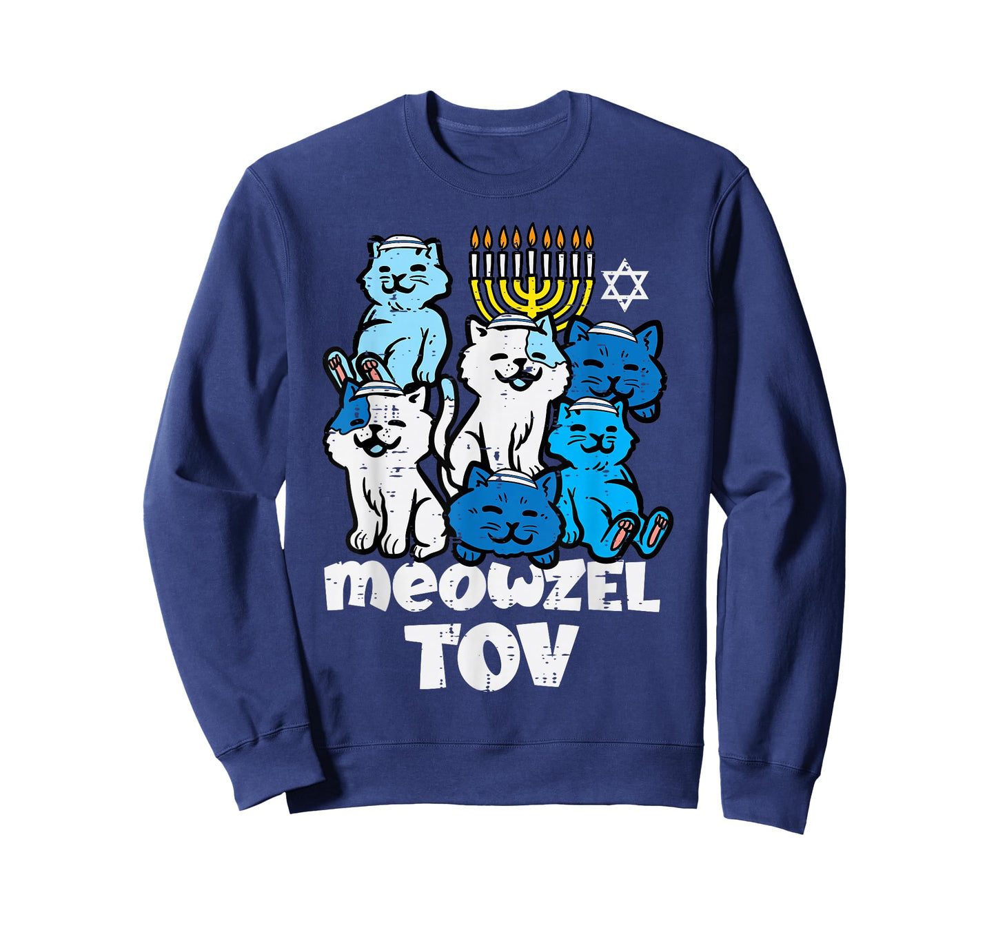 Hanukkah Cats Meowzel Tov Chanukah Jewish Women Girls Kids T-Shirt