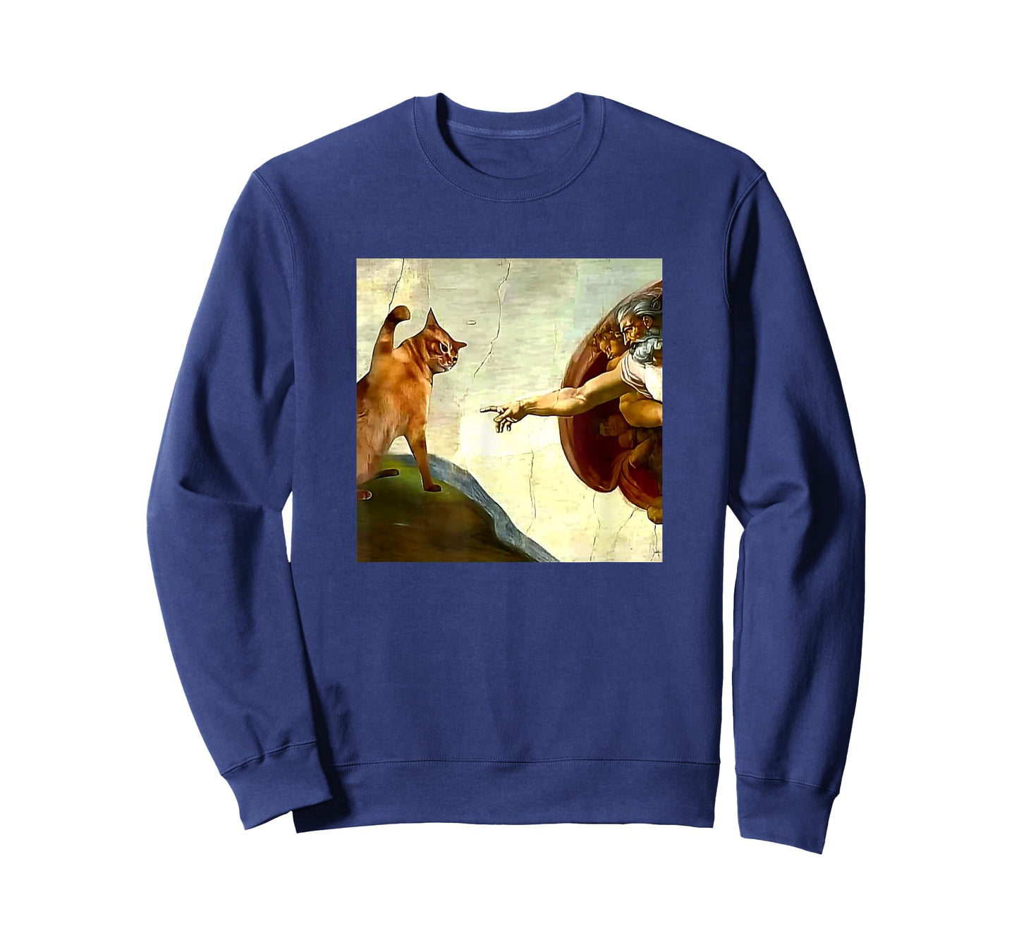 Funny Cat God Creation of Adam Meme Jesus Christian T-Shirt