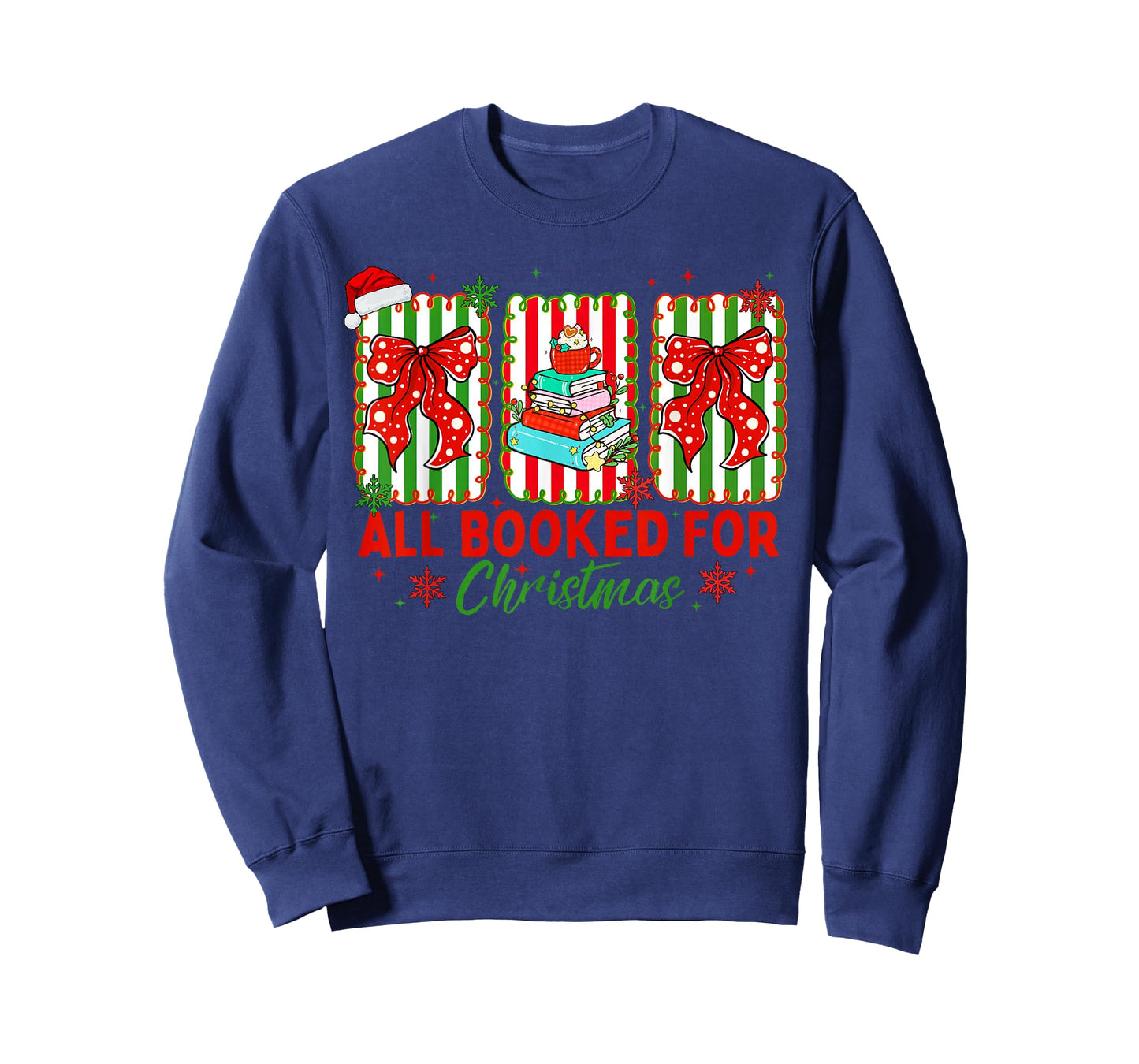 All Booked for Christmas Book Readers Retro Xmas Teachers T-Shirt