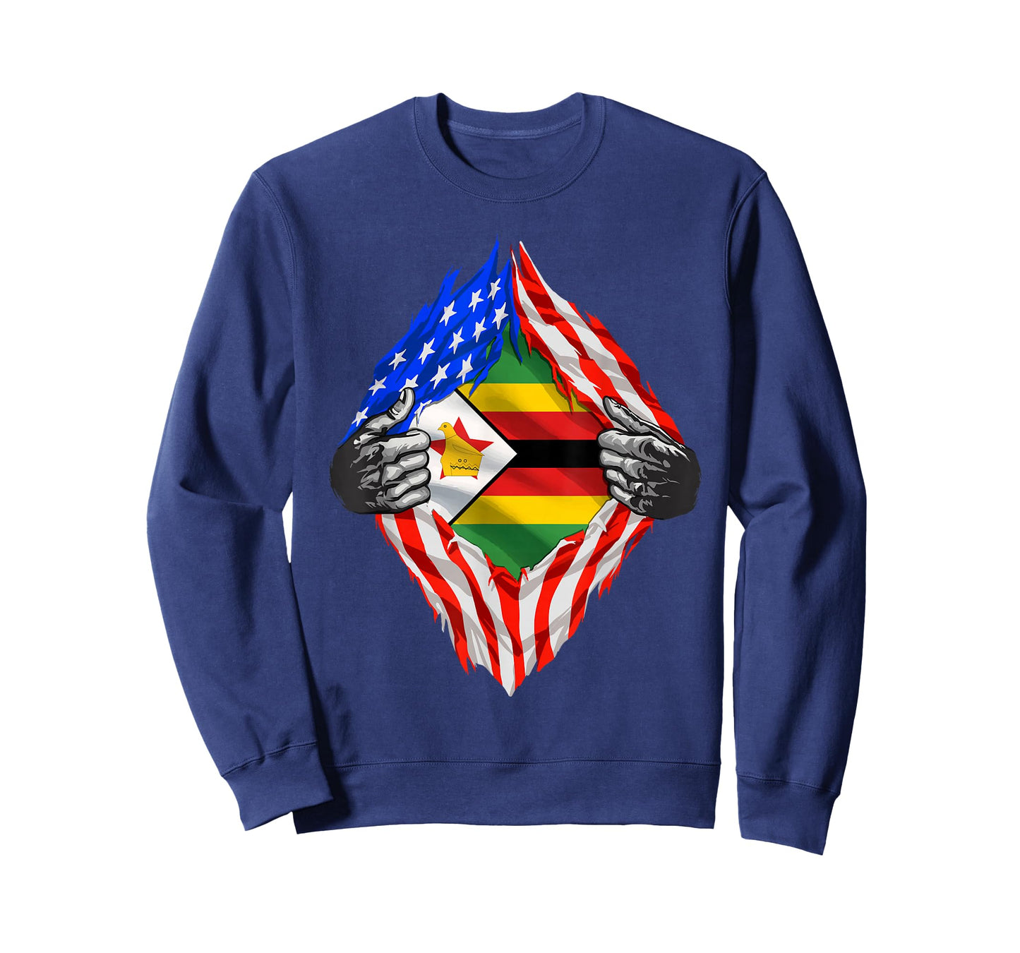 Super Zimbabwean Heritage Proud Zimbabwe Roots USA Flag T-Shirt