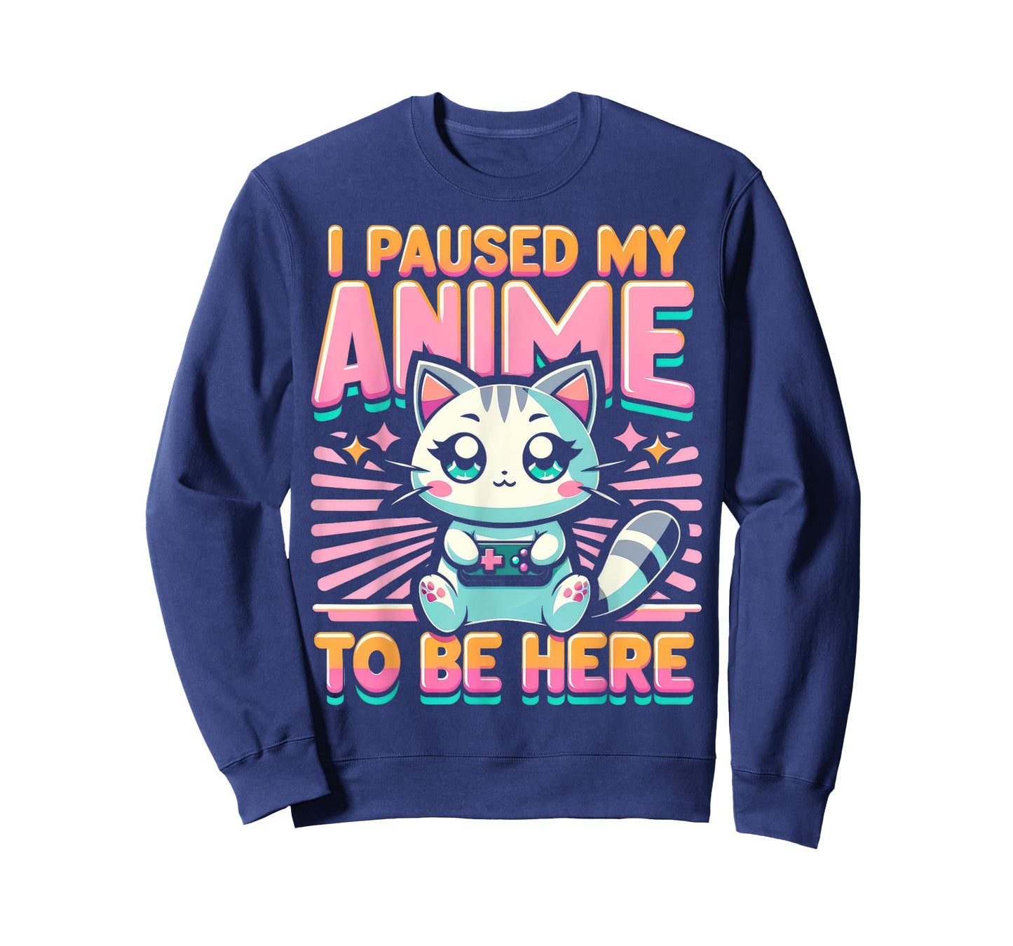 Cute Anime Cat I Paused My Anime Japanese Kawaii Neko Men Women Kids T-Shirt