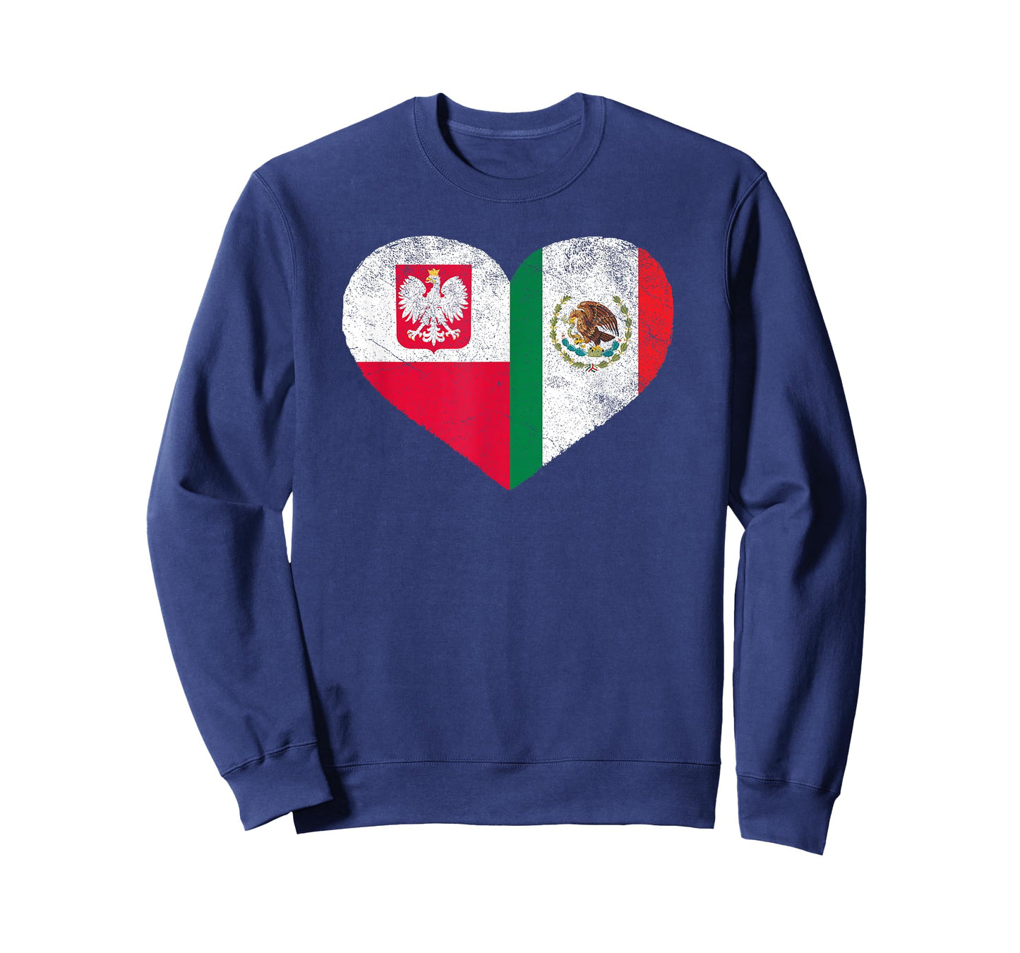 Polish Mexican Flag Heart Poland Mexico T-Shirt