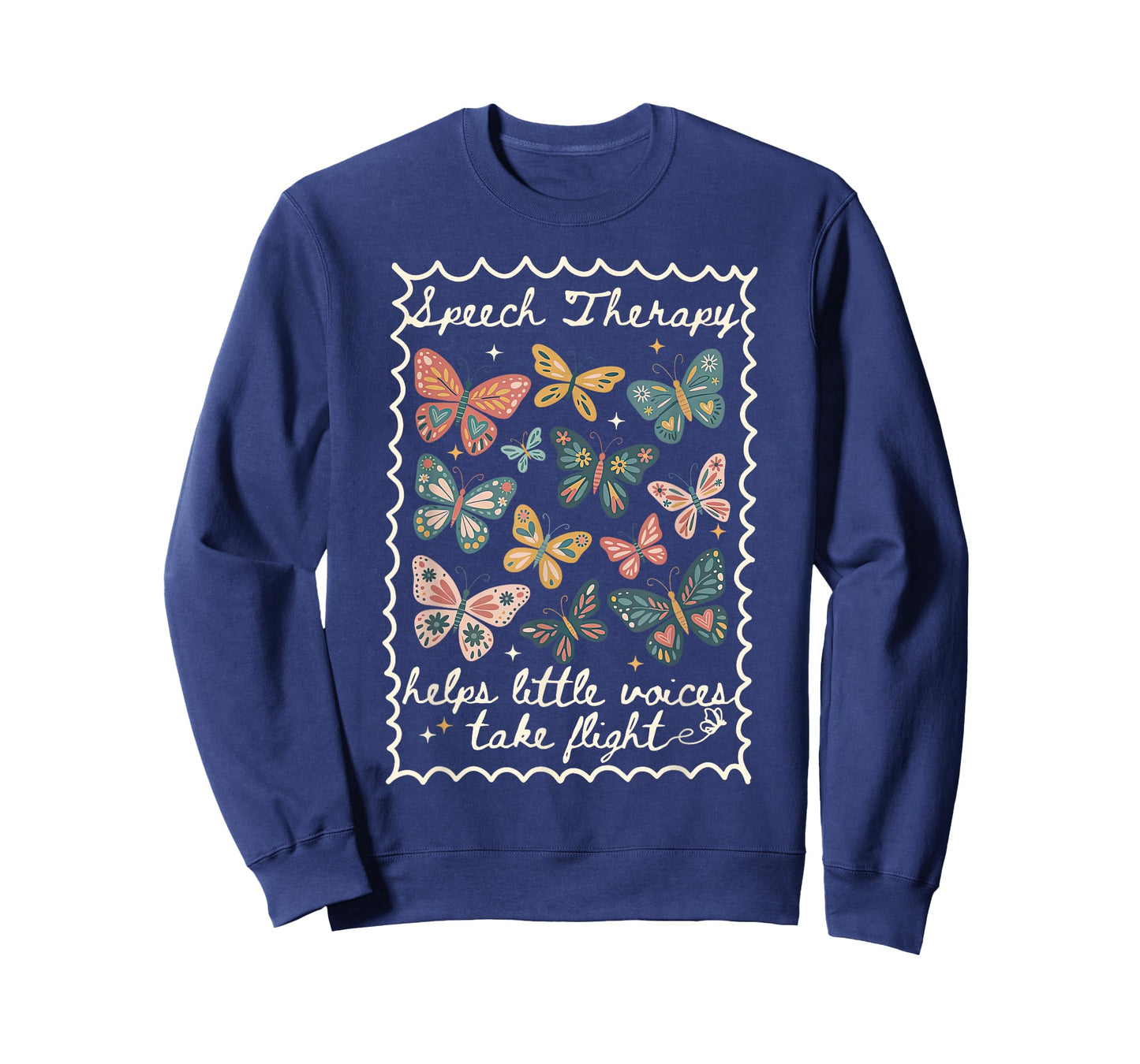 Stamp Speech Therapy Butterfly Speech Language Pathologist T-Shirt