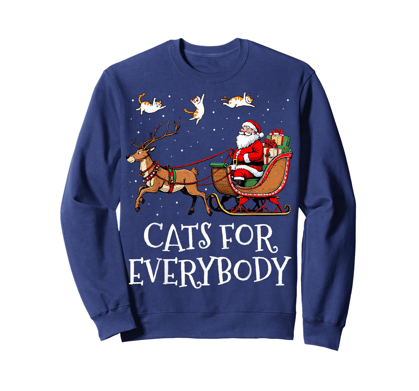 Cats For Everybody Christmas Cat Funny Xmas Women Santa T-Shirt