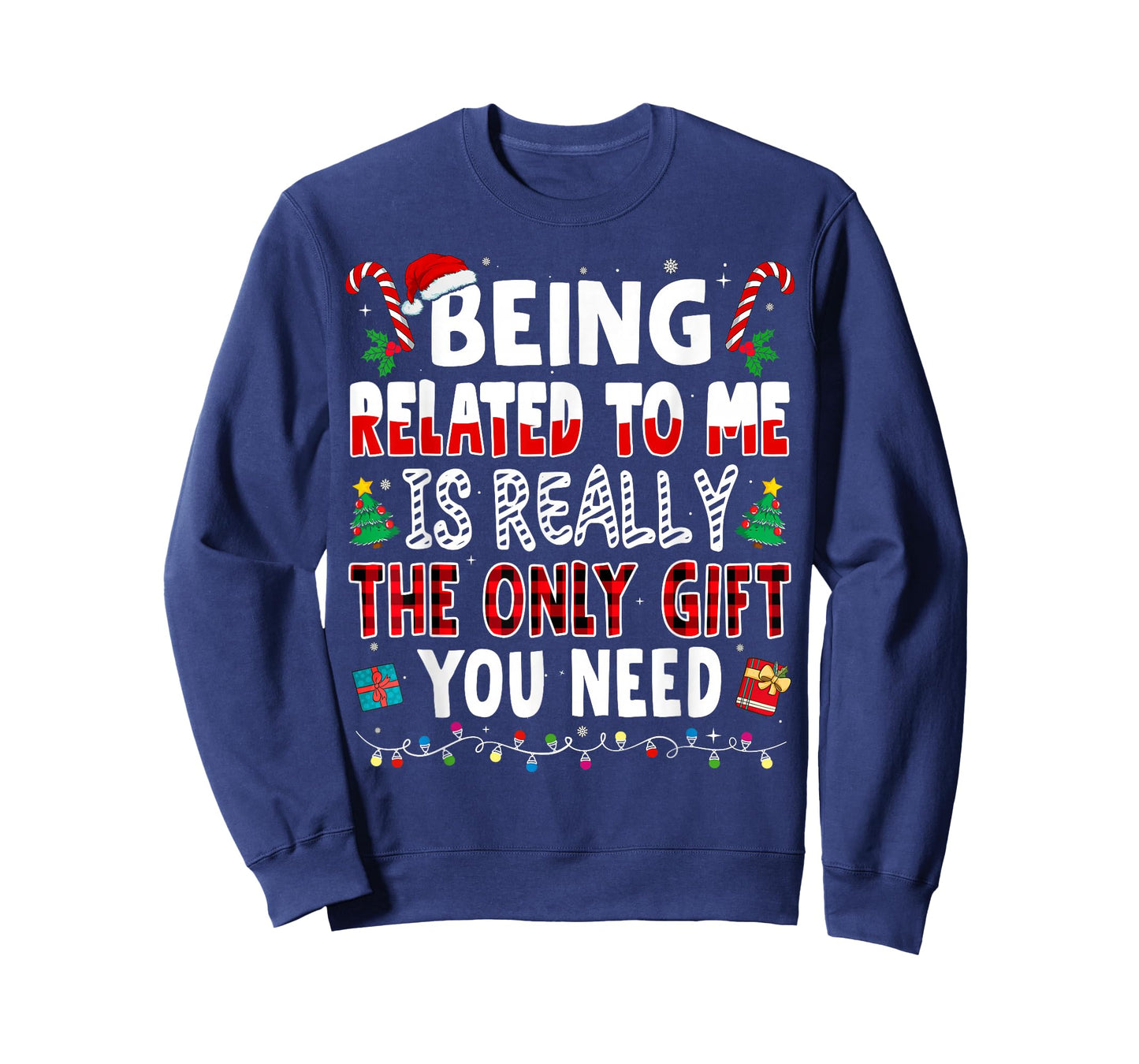 Funny Christmas Family Xmas Pajamas Being Related to Me T-Shirt