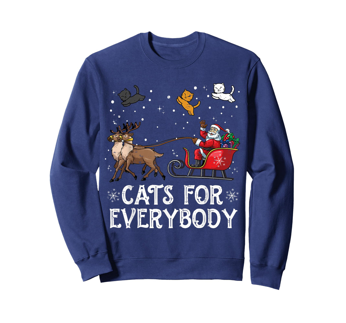 Cats For Everybody Christmas Cat Funny Xmas Women Santa T-Shirt