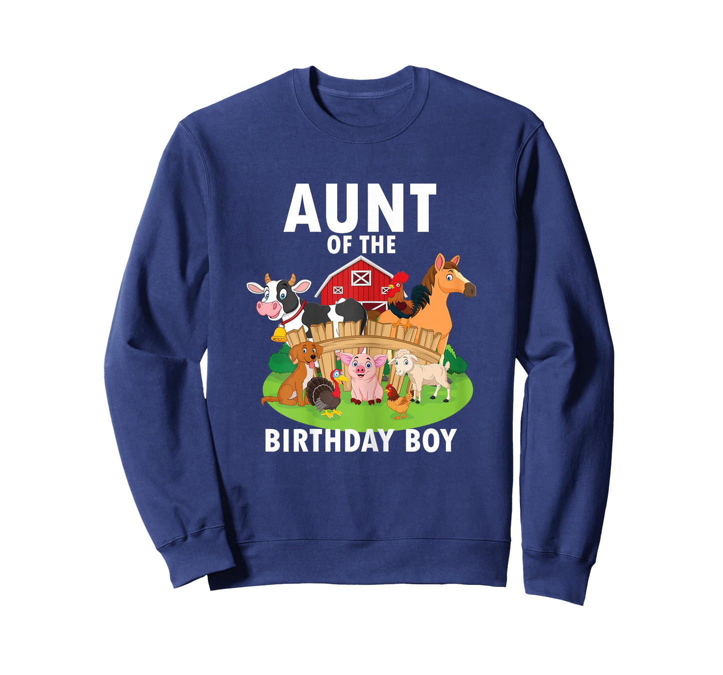 Aunt Of The Birthday Boy Farm Animals Matching Farm Theme T-Shirt