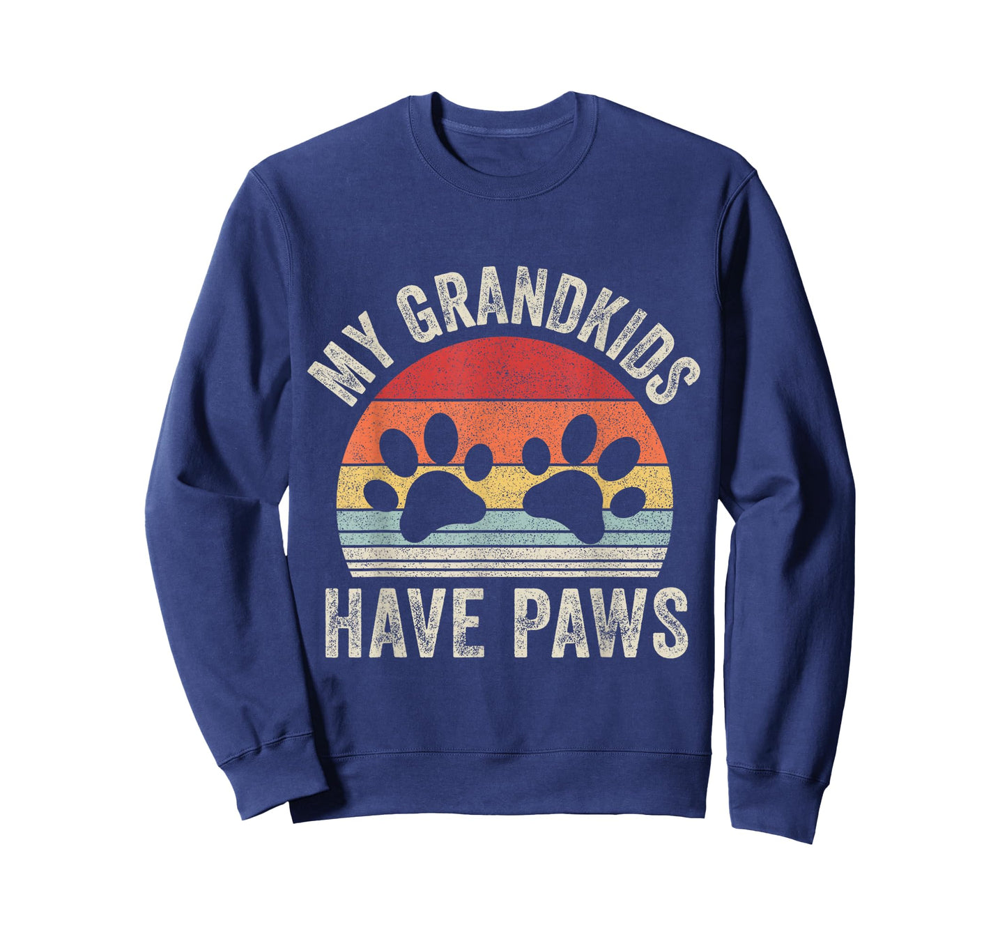 Vintage Retro My Grandkids Have Paws Dog Grandma T-Shirt
