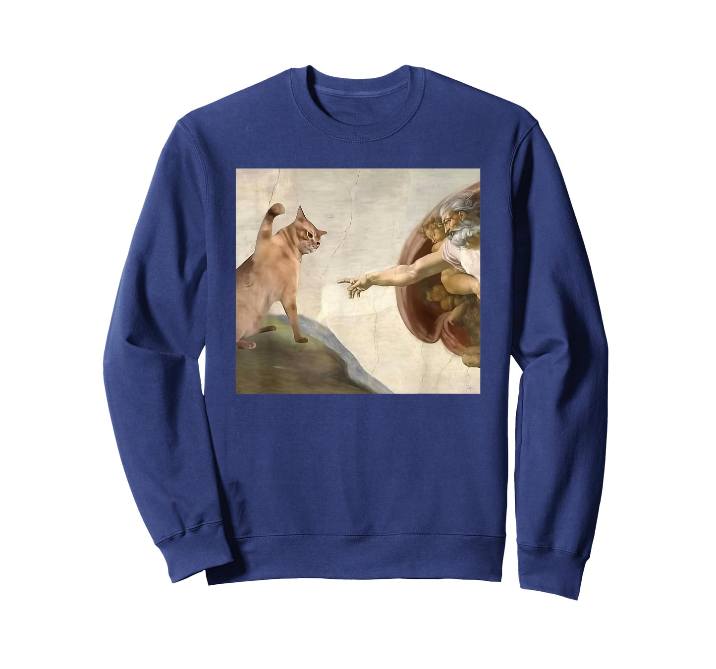 Funny Cat God Creation of Adam Meme Jesus T-Shirt