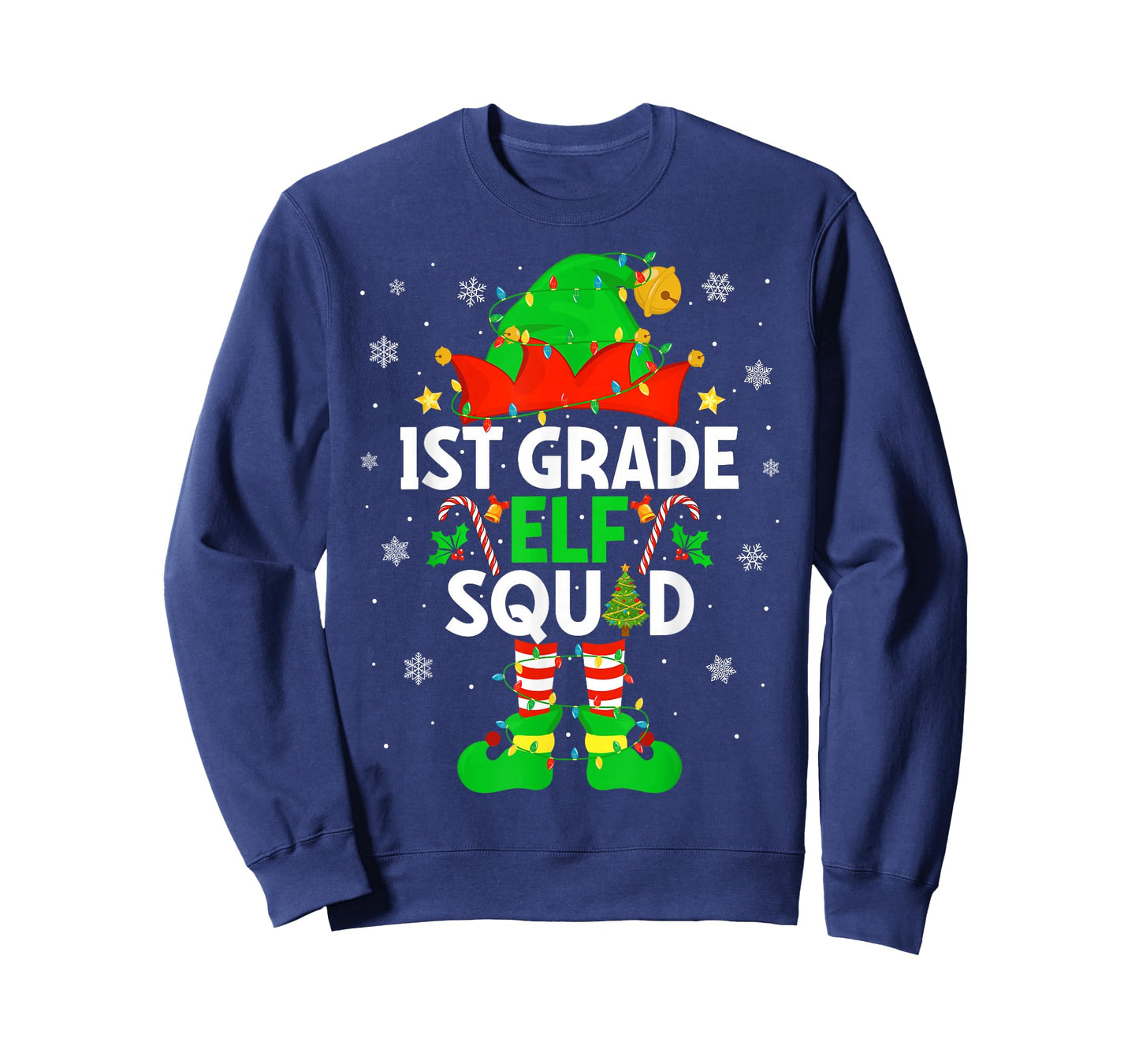 1st Grade Elf Squad Christmas First Grade Christmas Teacher T-Shirt