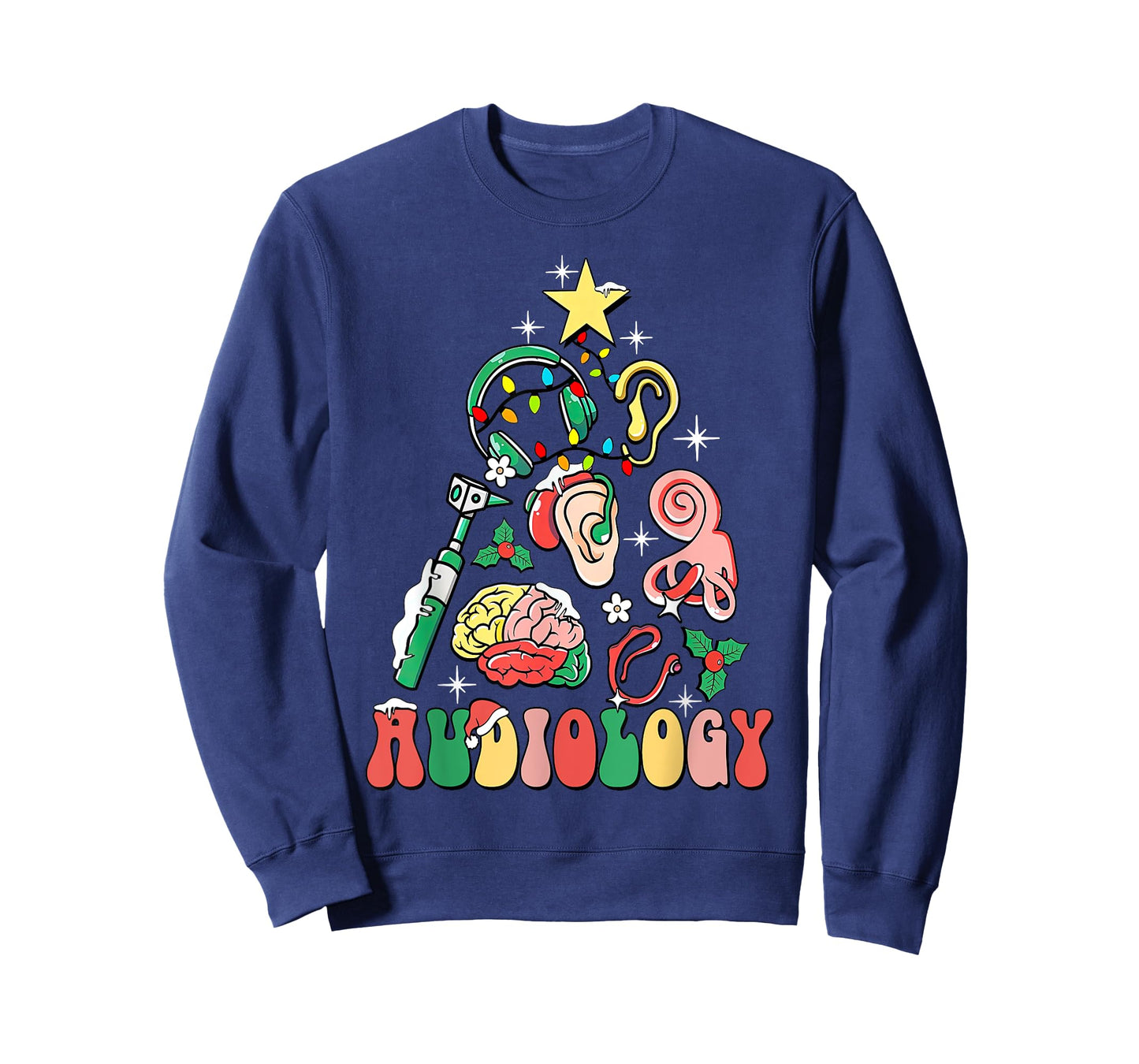 Audiology Christmas Tree Audiologist Squad Healthcare Worker T-Shirt