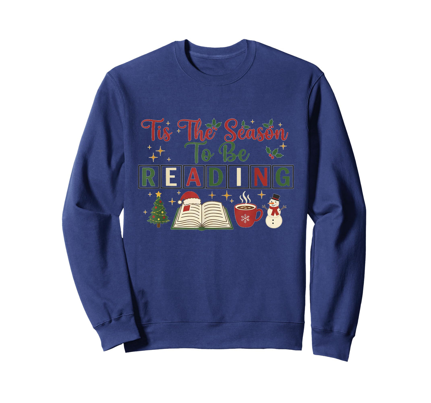 Xmas Books Tis The Season to Be Reading Funny Book Lover T-Shirt