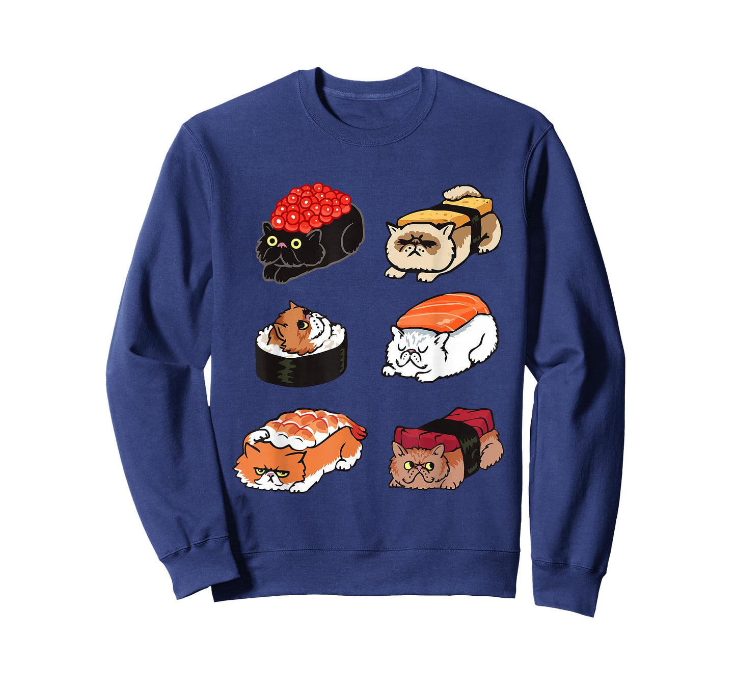 Sushi Persian Cat Funny T- shirt by Huebucket T-Shirt