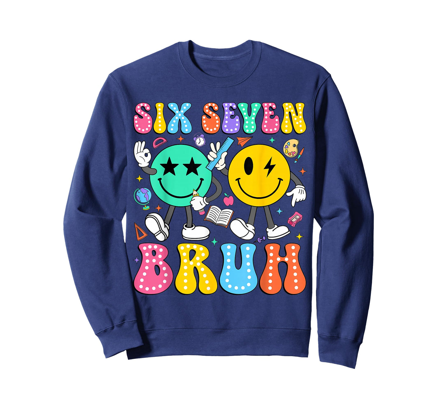 67 Days of School Six Seven Bruh Meme Smile Face Boy Kids T-Shirt